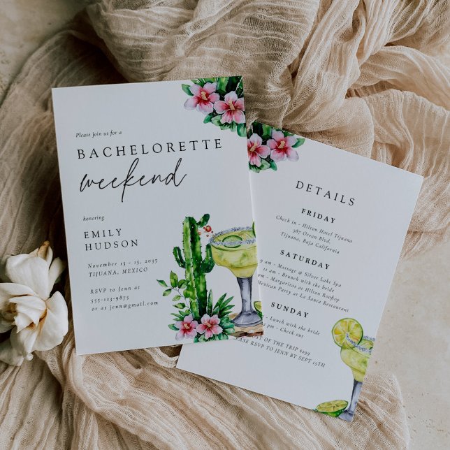 Invitation Margarita Mexicaine Bachelorette Week-end (Créateur téléchargé)