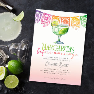 Invitation Margaritas avant le Mariage Fiesta Enterrement de