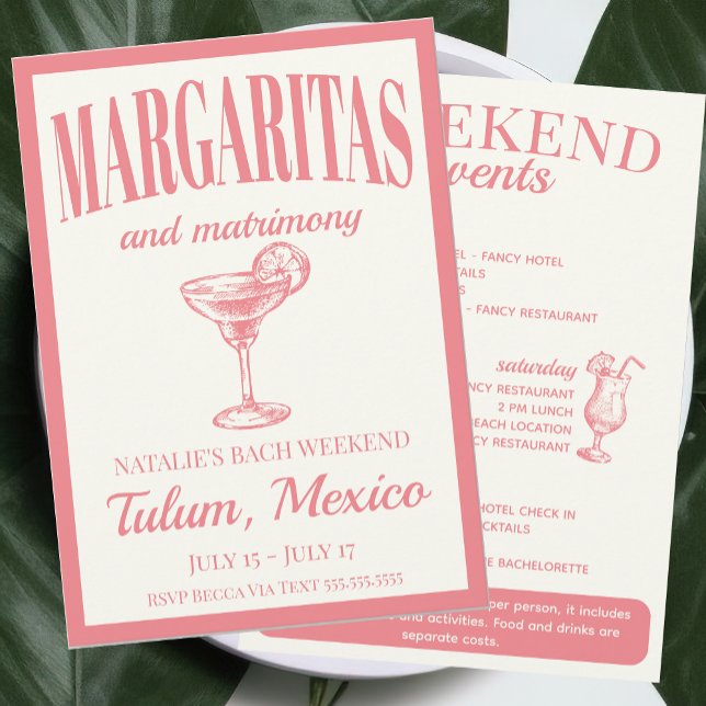 Invitation Margaritas Et Mariage Cocktail Social Itinéraire (Créateur téléchargé)