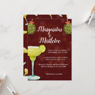 Invitation Margaritas et Mistletoe Noël Cocktails