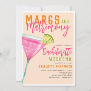 Invitation Margaritas Margs & Mariage Bachelorette Week-end