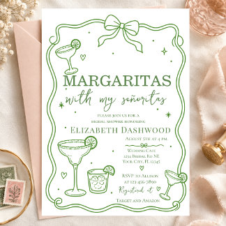 Invitation Margaritas piscine gribouillage Fête Cocktail Ente