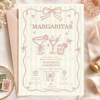 Invitation Margaritas piscine gribouillage Fête Cocktail Mari