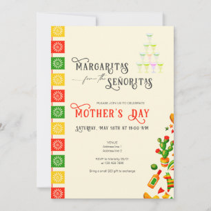 Invitation Margaritas Pour la fête des mères des Senoritas Fi