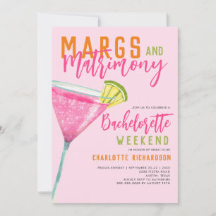 Invitation Marges et Mariage Margarita Bachelorette Week-end