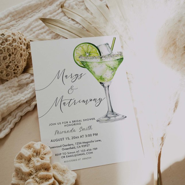 Invitation Marges Et Mariage Margarita Fête des mariées (Créateur téléchargé)