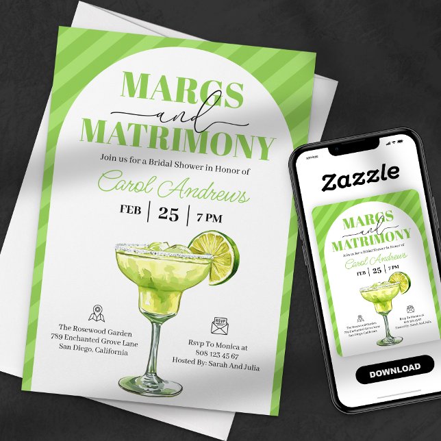 Invitation Marges & Mariage Fête des mariées Tequila (Créateur téléchargé)