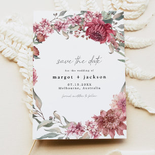 Invitation MARGOT Dusty Rose Blush Floral Photo Enregistrer l