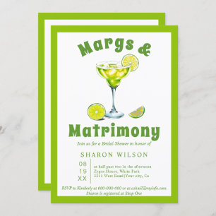 Invitation Margs & Mariage cocktail vert nuptiale douche