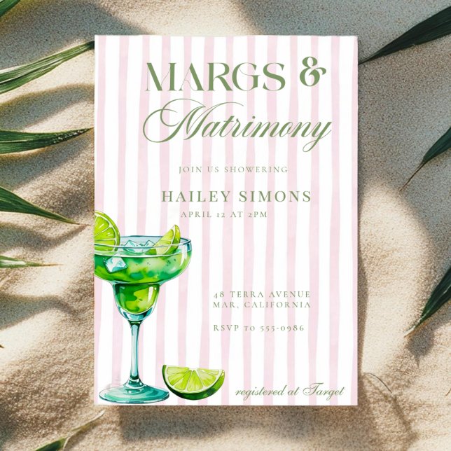 Invitation Margs & Matrimony Lime Margarita Bridal Shower (Créateur téléchargé)