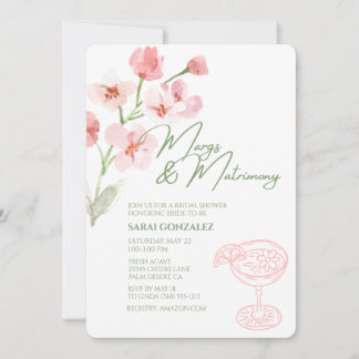 Invitation Margs & Matrimony Réception de Mariage Floral Rose