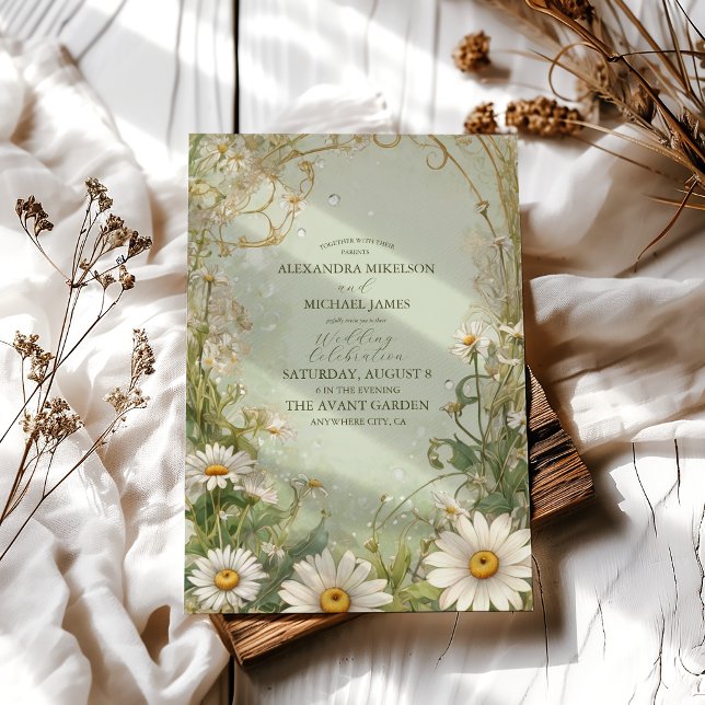 Invitation Marguerite Daisy Dusty Mariage (Créateur téléchargé)