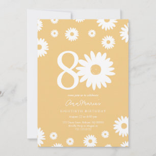 Invitation Marguerite Intemporelle Quatre-Vingts Ans
