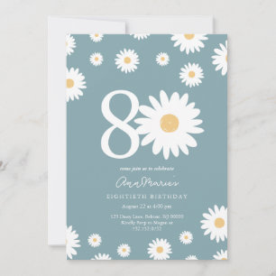 Invitation Marguerite Intemporelle Quatre-Vingts Ans