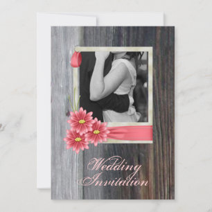 Invitation marguerite rustique mariage campagnard ouest