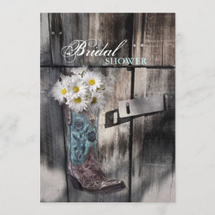 Invitation marguerite rustique western country cowboy nuptial