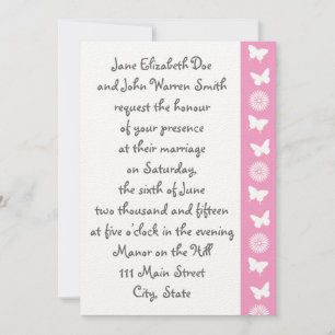 Invitation Marguerites et papillons dans l'invitation Petal r