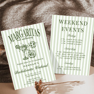 Invitation Marguerites Rétro Modernes et Mariage Rayé Bach