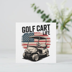 Invitation Mari de la vie en chariot de golf Golfeur Amateur 