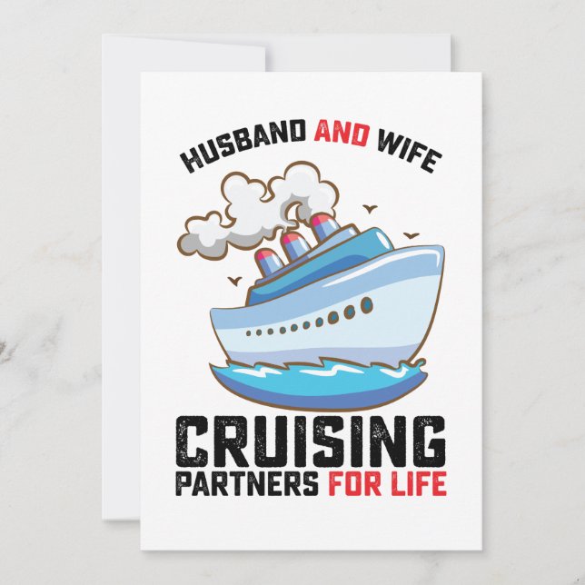 Invitation Mari Et Femme Partenaires De Croisière À Vie (Devant)