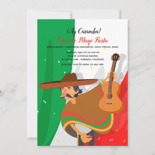 Invitation Mariachi Cinco de Mayo (Devant)