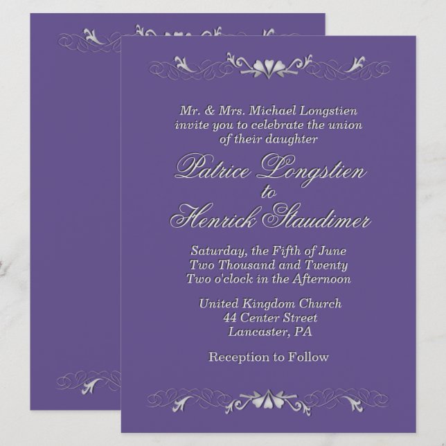 Invitation Mariage (Devant / Derrière)