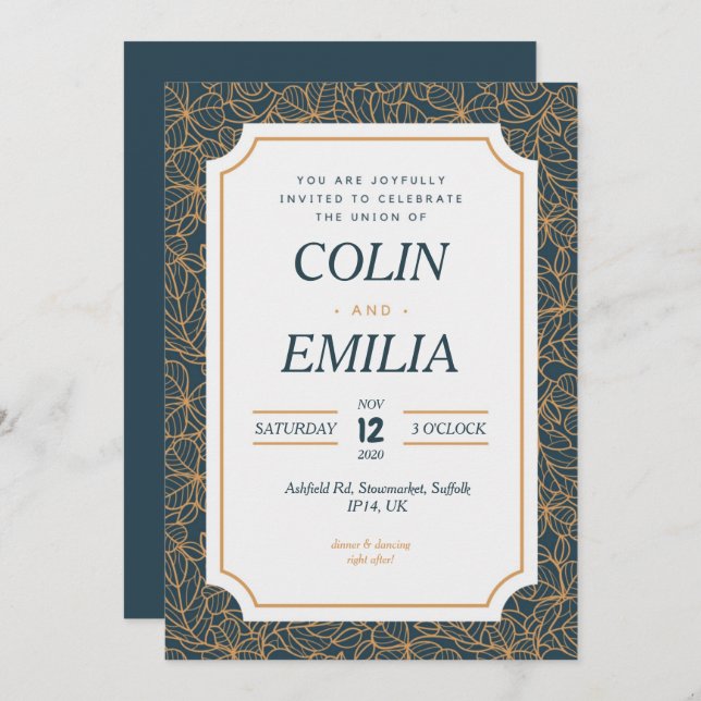 Invitation Mariage (Devant / Derrière)