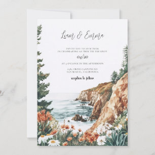 Invitation Mariage à Big Sur en Californie sur la côte aquare