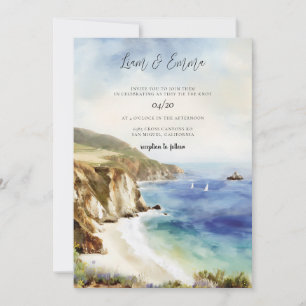 Invitation Mariage à Big Sur sur la côte californienne à l'aq