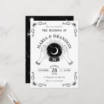Mariage à bille en cristal de lune magique noir et