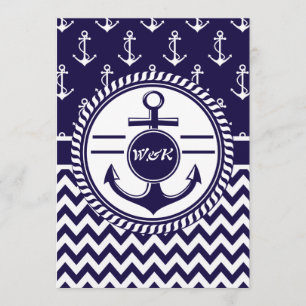 Invitation Mariage à bord d'un navire ou d'un bateau Ancres n