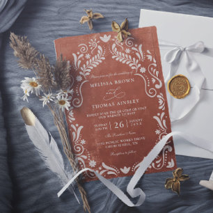 Invitation Mariage à budget QR Code en Papier découpé Terraco
