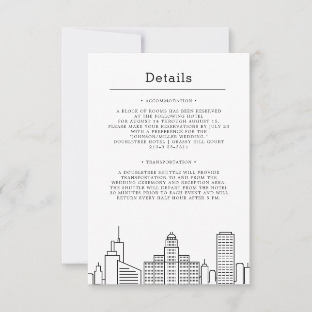 Invitation Mariage à Buffalo, New York | Informations sur les (Devant)