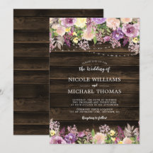 Mariage à cordes florales violettes rustiques