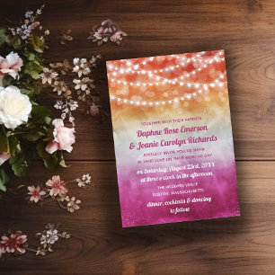 Invitation Mariage à cordes Ombre du drapeau lesbien