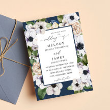 Mariage à fleurs blanc d'anémone - bleu