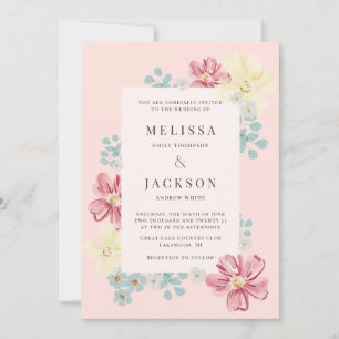 Invitation Mariage à fleurs claires et brillantes