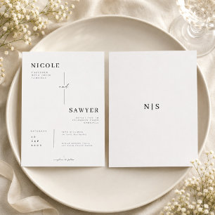 Invitation Mariage à Grille de Monogramme Moderne