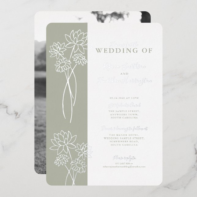 Invitation Mariage à huile de  de la plante d'arge (Recto/Verso)