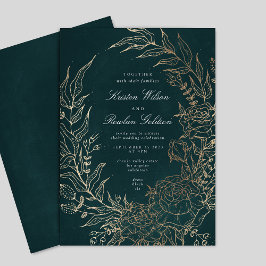 Invitation Mariage à huile d'or émérite modifiable