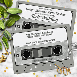 Invitation Mariage à la Bande Cassette Rétro
