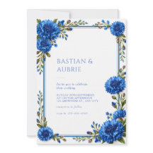 Mariage à la bordure florale de bleuet