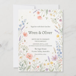 Invitation Mariage à la Branche d'Olivier Vert Sage