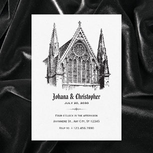 Invitation mariage à la cathédrale gothique 