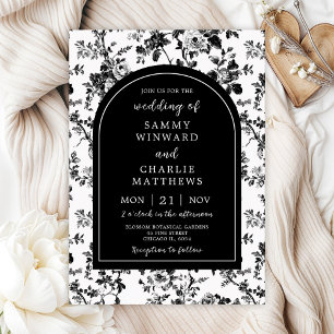 Invitation Mariage à la chinoiserie antique noire