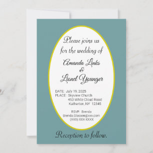 Invitation Mariage à la fenêtre bleue et blanche