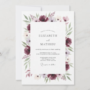 Invitation Mariage à la Fleur de Pétale de Bourgogne