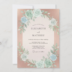 Invitation Mariage à la Fleur de Rose Gold