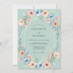 Invitation Mariage à la Fleur de Sauge Ovale