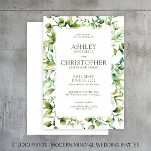 Invitation Mariage à la frontière florale rustique classique